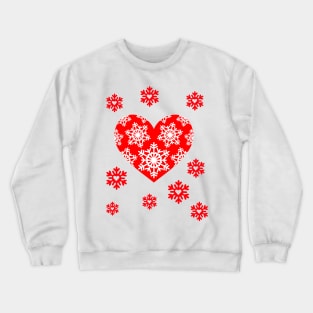 Valentine snowflakes with romantic snowflake heart Winter Valentine's Day Crewneck Sweatshirt